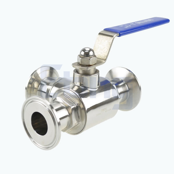 Stainless-Steel-Hygienic-Clamped-Manual-Type-3-Way-Ball-Valve