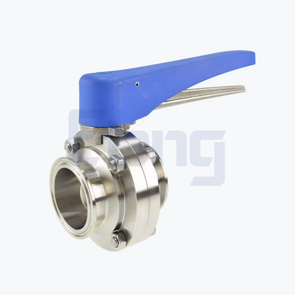 Stainless-Steel-Hygienic-Plastic-Handle-Clamped-Gripper-Butterfly-Valve