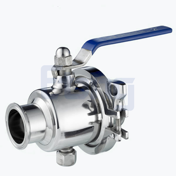 Stainless-Steel-Hygienic-Grade-Manual-Type-Middle-Clamp-Non-Retention-Ball-Valve