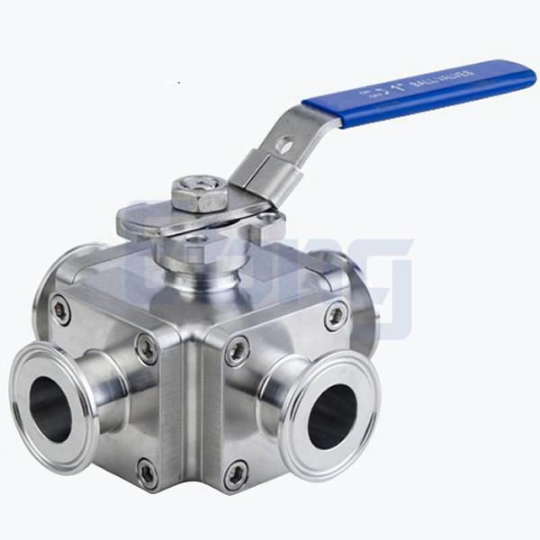 stainless-steel-hygienic-grade-cross-type-manual-clamped-forging-ball-valve