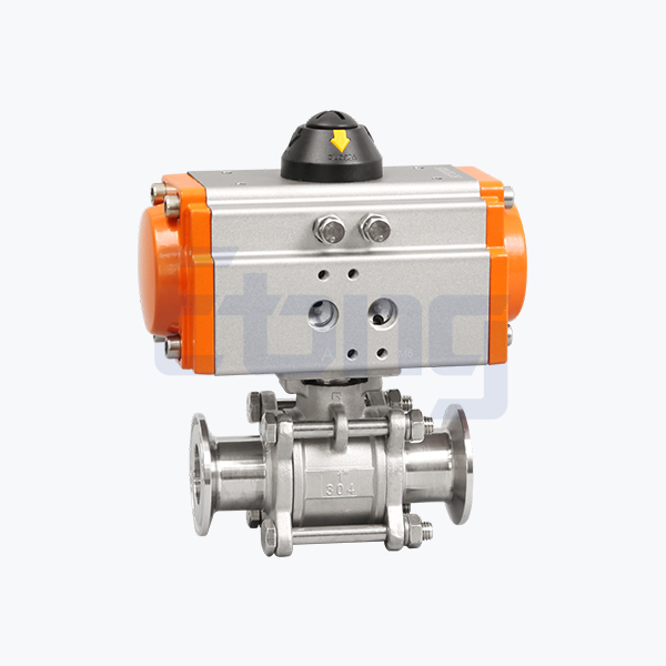 Pneumatic three-piece quick-fit ball valve