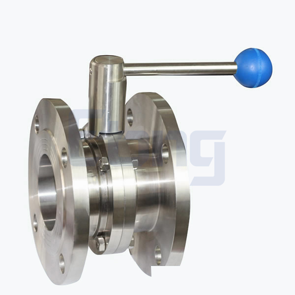 Stainless-Steel-Sanitary-Grade-Round-Handle-Flanged-Butterfly-Valve