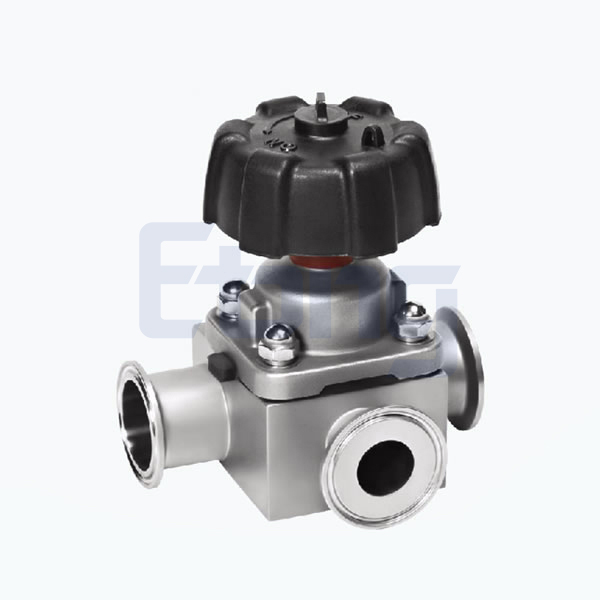 Stainless steel food grade manual T clamp forged diaphragm valve