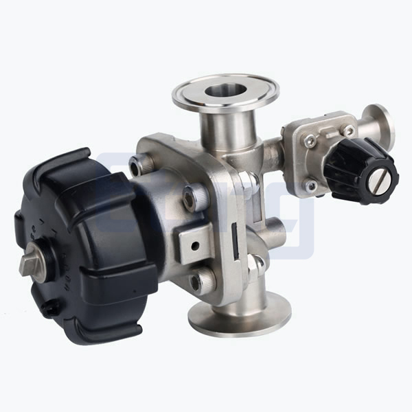 Stainless steel sanitary manual clamping diaphragm valve with drain