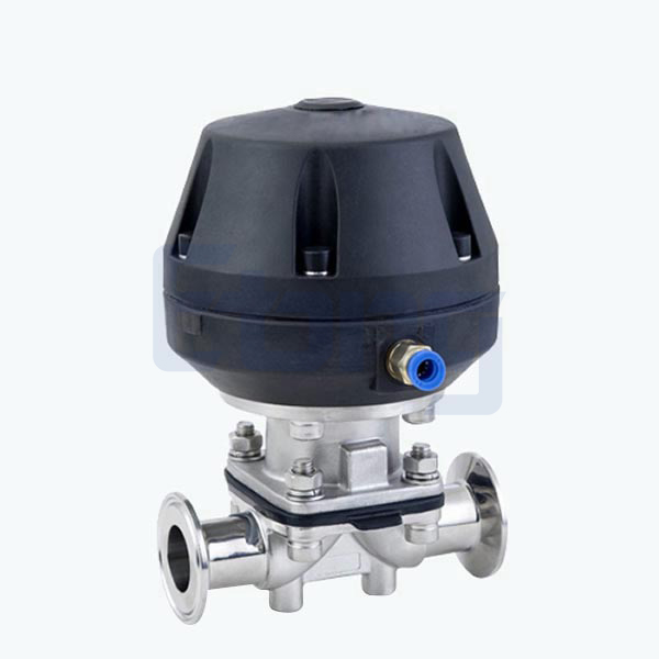 Stainless steel food processing three-clamp aluminum pneumatic diaphragm valve