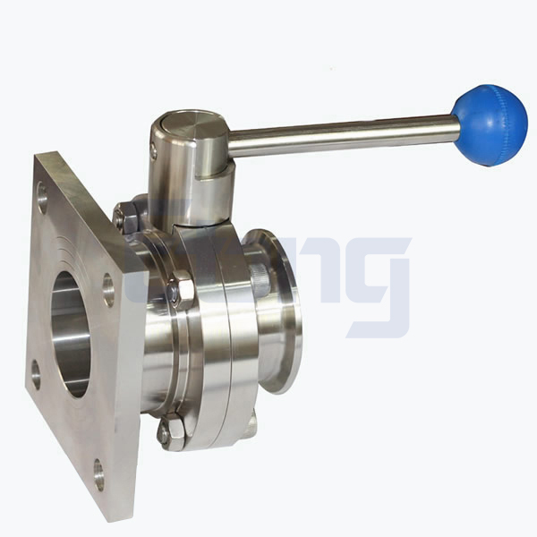 Stainless-Steel-Food-Grade-Manual--Type-Flange-Clamped-Butterfly-Valve