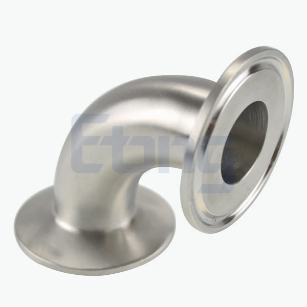 Stainless steel sanitary 2CMP three-clamp 90D elbow