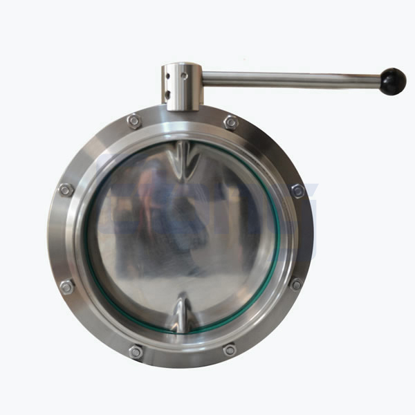 Stainless-Steel-Food-Processing-Big-Size-Pull-Handle-Welded-Butterfly-Valve