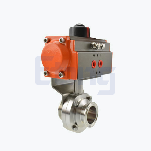 Stainless-Steel-Hygienic-Grade-Pneumatic-Clamped-Butterfly-Valve