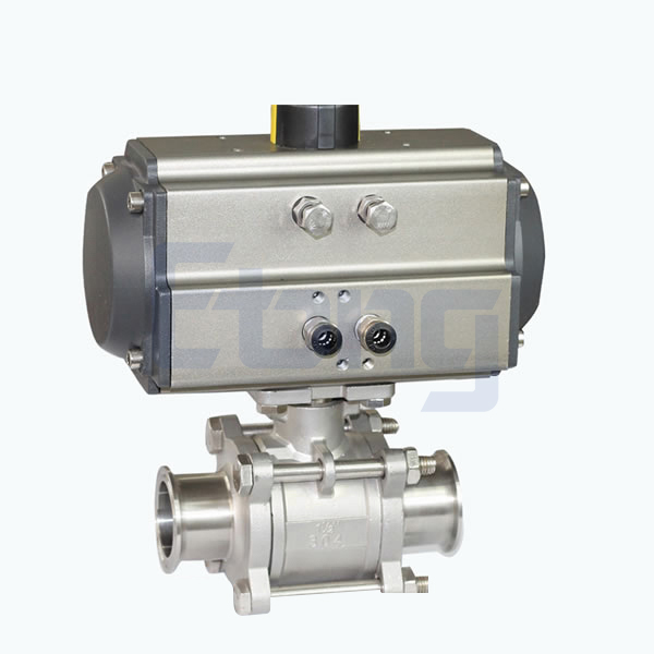 Sanitary-Pneumatic-3piece-Ball-Valve