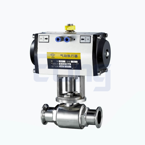 Stainless-Steel-Food-Grade-Pneumatic-Tri-Clamped-Straight-Way-Ball-Valve