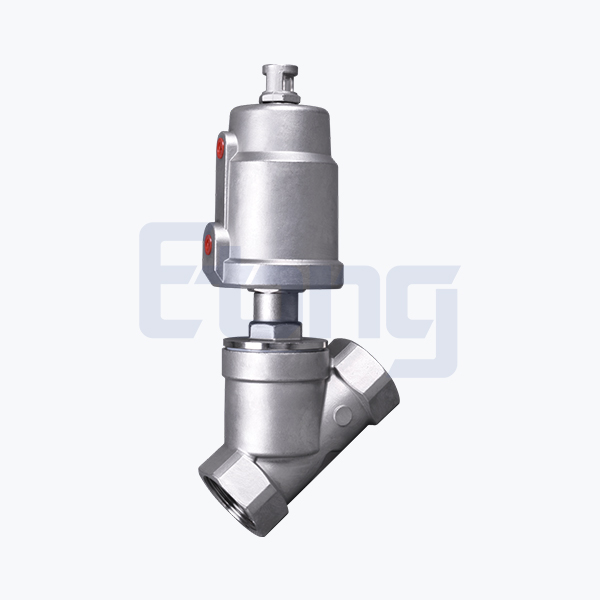 All stainless steel pneumatic threaded angle seat valve