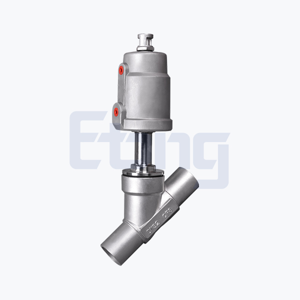 All stainless steel pneumatic welded angle seat valve