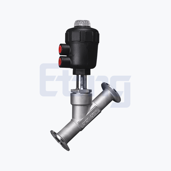 Pneumatic quick installation angle seat valve